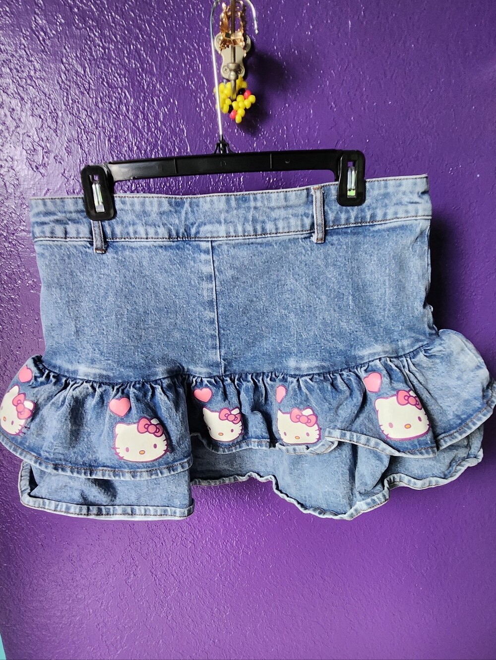 Hello Kitty Denim Ruffle Mini Skirt - Picture 3 of 6
